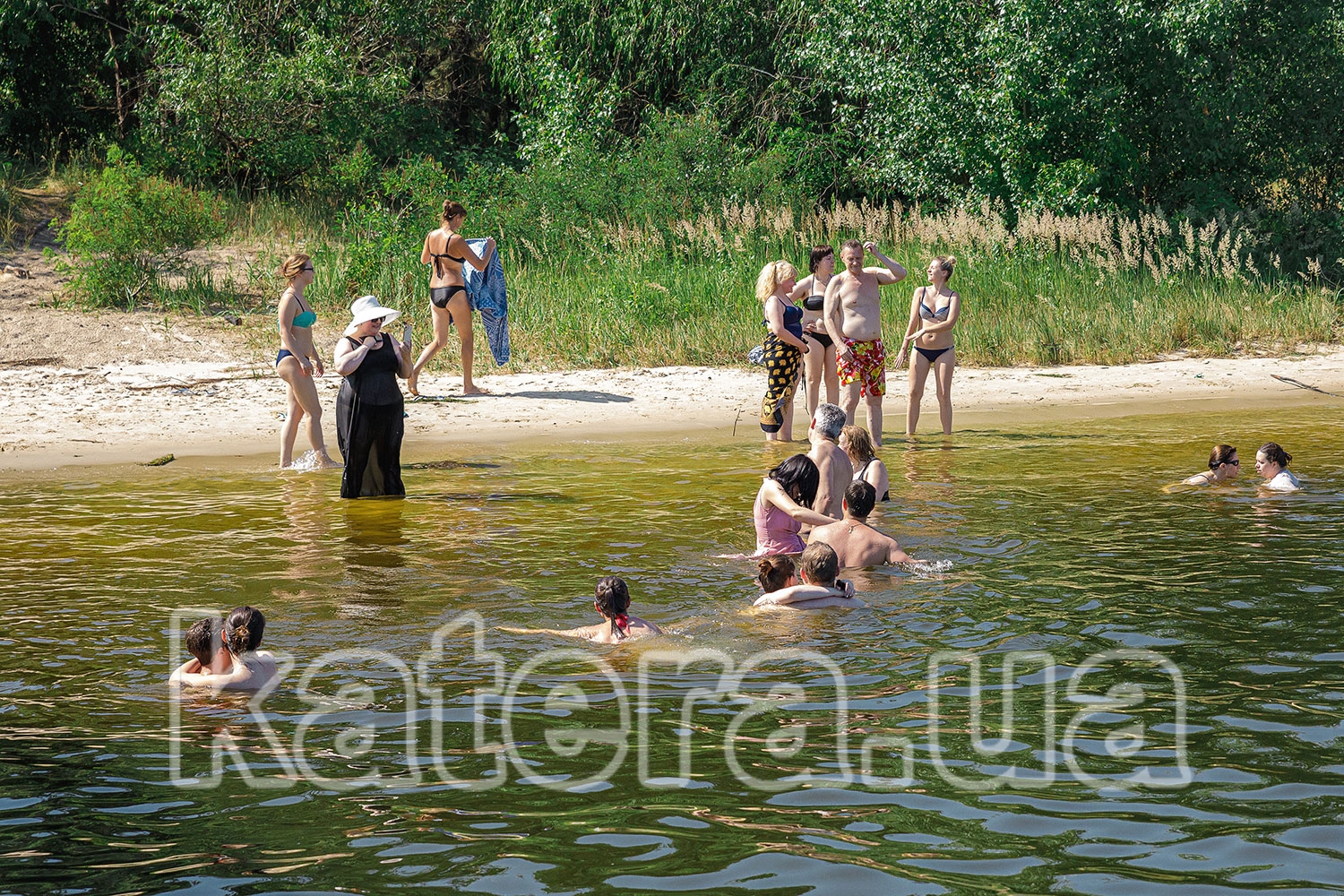Отдыхающие купаются возле берега на острове Великий - katera.ua
